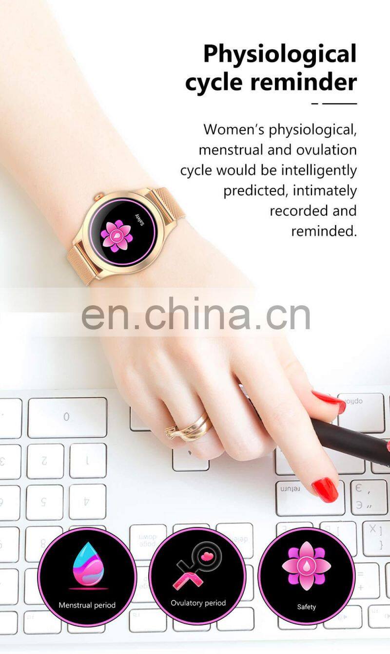 KW10 PRO Lady Women Full Touch Screen IP68 Waterproof Heart Rate Monitor Fitness Stainless Steel Strap Reloj Smart Watch