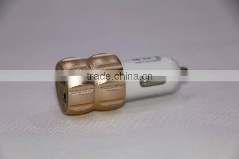 Mobile car charger manufacturer dual USB auto charger charges for smart phone android V9 V8 device