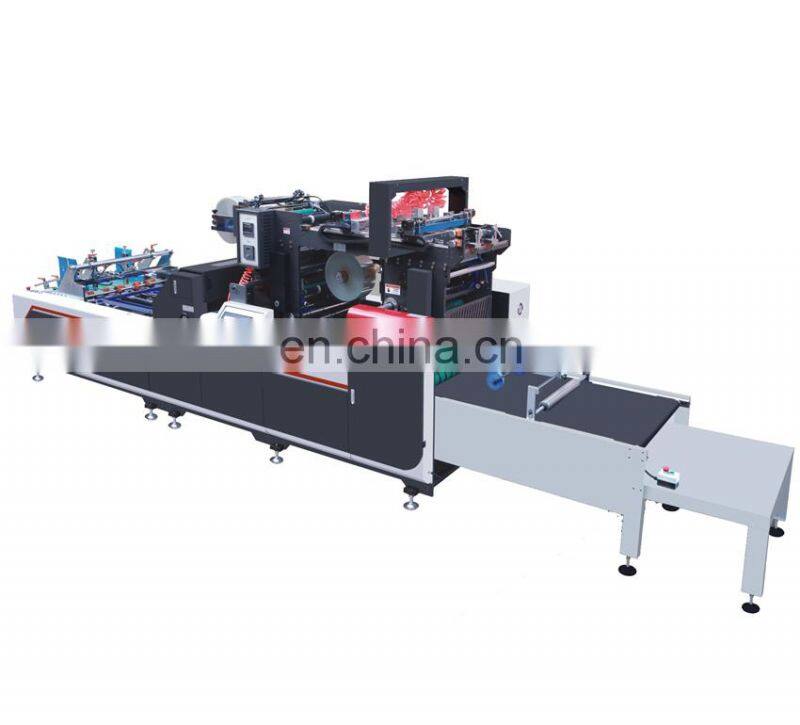 UTM800A CE approval certificate Automatic toy paper display box window patching gluing Machine with corner V cut and creasing