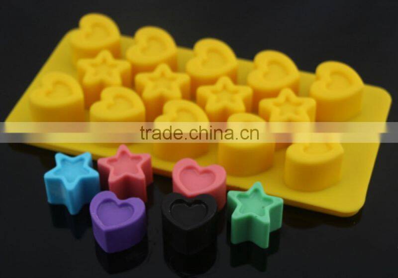 Star and heart shaped making ice cubes