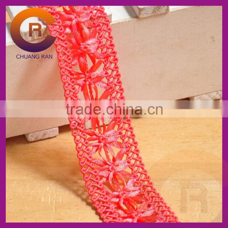 2016 Wholesale high quality polyester ribbon custom knit weave ribbon flowers making