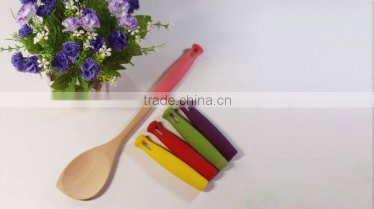 Useful 4-piece Wood Spatula with Silicone Handle Wood Kitchen Utensils Set
