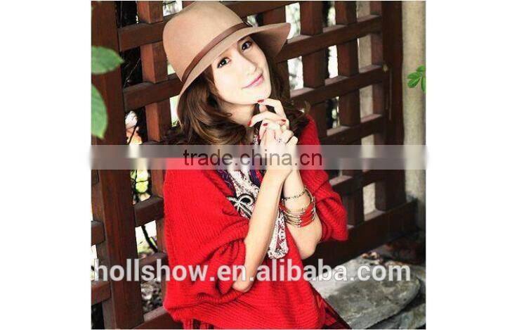 Hot Selling Star Same Style Retro British Ribbon Fixed Women Wool Felt Hat