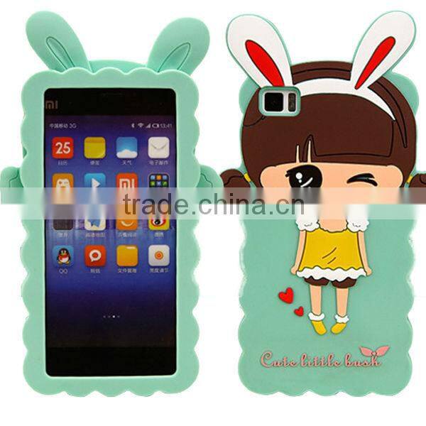 For xiaomi Mi3 mobile phone case Cute girl Cartoon silicon soft case