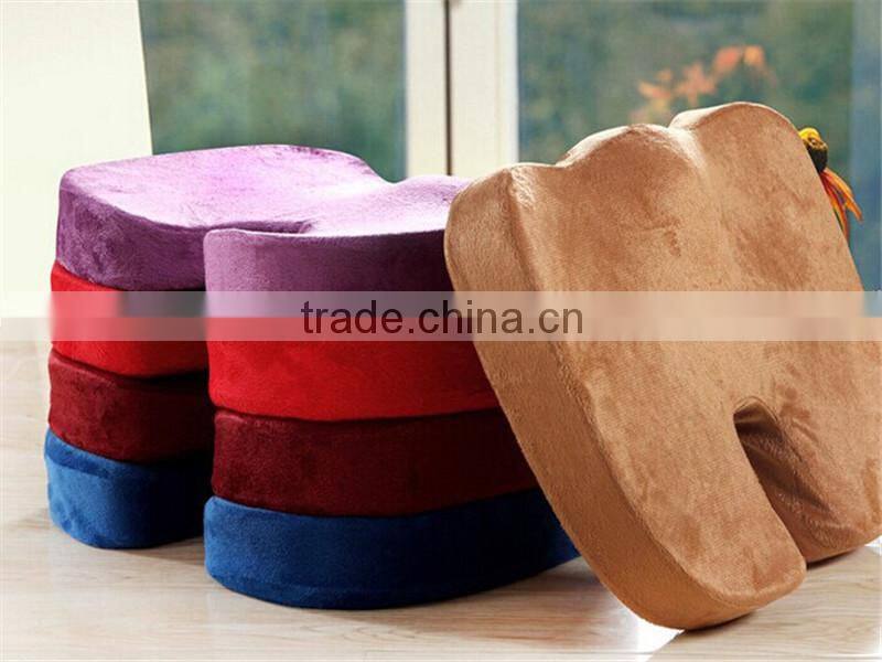 PU Moulded Coccyx Orthopedic Memory Foam Seat Cushion, car seat cushions, plain velour cover, different color available