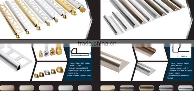 Various styles bathroom ceramic tile edge trim aluminium tile trim