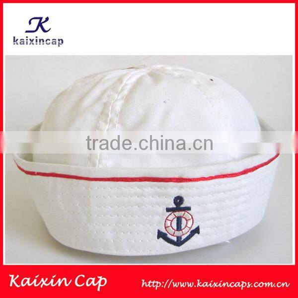 OEM white cotton sailor hat/caps print logo sailor hats