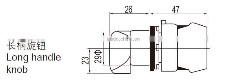 CNTD 22mm Long Handle Knob Push button Switch Stay Put Momentary 2 position 3 position C2SNL