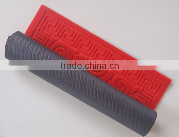 anti-slip polyester pvc Flocking Fabric Door Mat