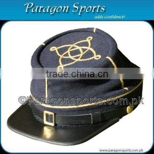 Military Civil War Kepi Forage Cap with Leather Visor