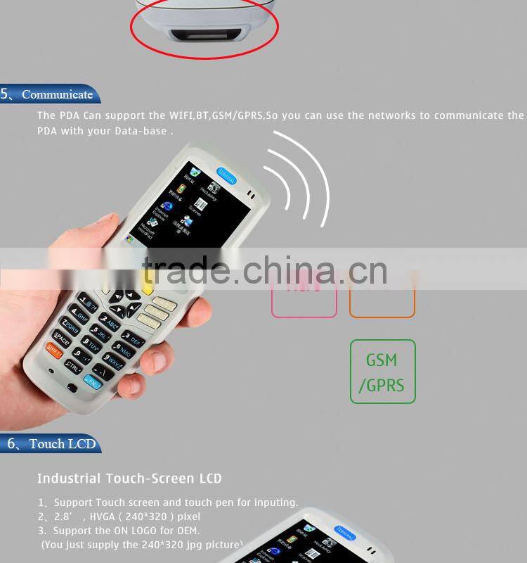 Supplier Touch Screen Small Handheld PDA Barcode Scanner Machine