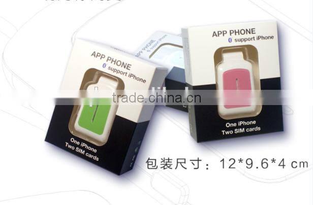 Bluetooth Dual SIM Card Expanding Adapter for IPhone Dual Sim Standby