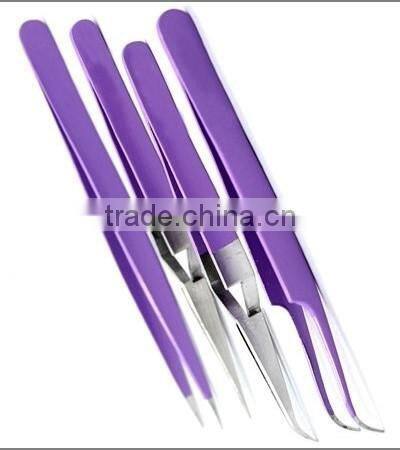 Multi Colour Eyelash Extension Tweezers Pointed Tweezers with Titanium Multicolor