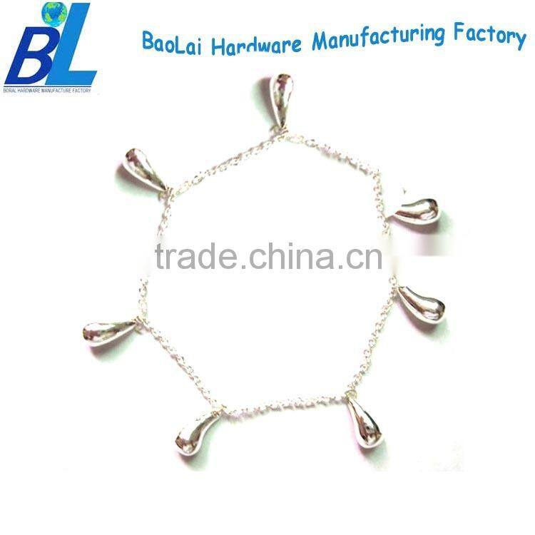 New design metal jewelies with casting waterdrop shape pendnat bracelet
