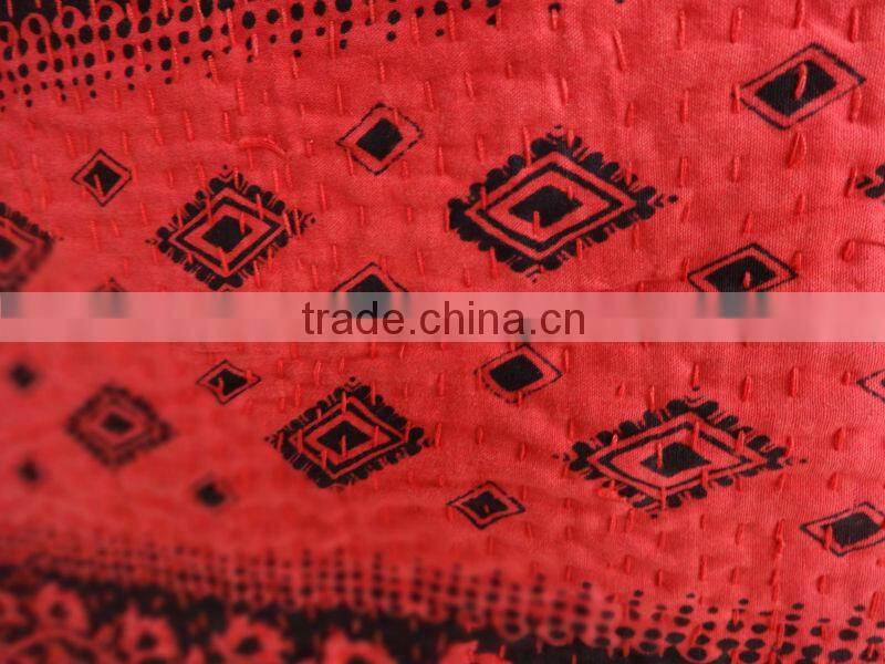 Reversible Kantha Quilt, Antique Heavy Kantha Bed Spread, Bed Throw