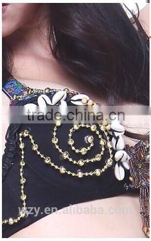 Black Wool Fabric and Red Rope Tassel Tribal Belly Dance costume