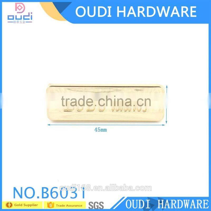 2016 Rose gold metal badge bag hardware painting logo plate for leather metal logo label