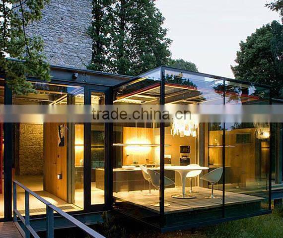 outside Glass sun room,glass house with tempered glass