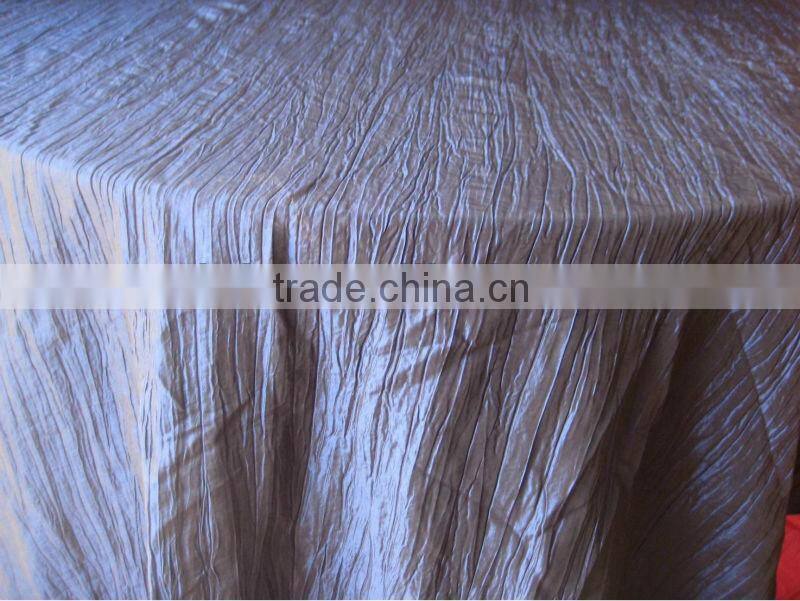 Classy taffeta crinkle table cloth for banque and wedding