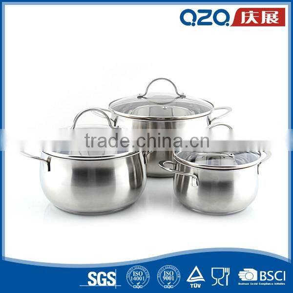 Wholesale SS 201 wire type handle silver color kitchen stainless cookware