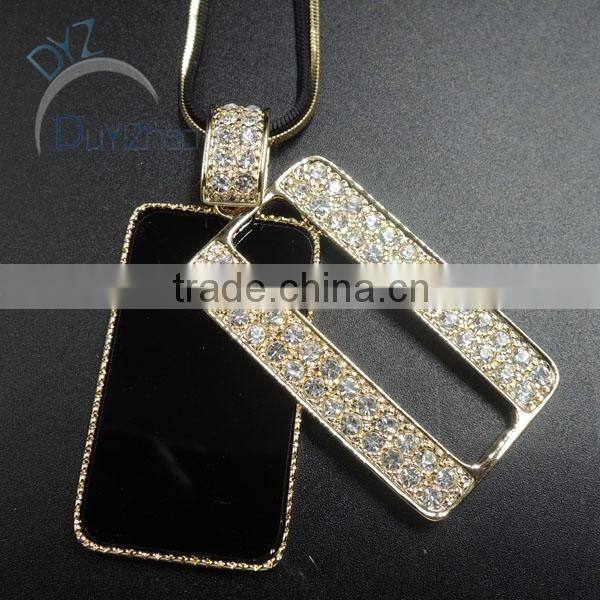 gold plated wholesale alloy necklace jewelry with crystal stone