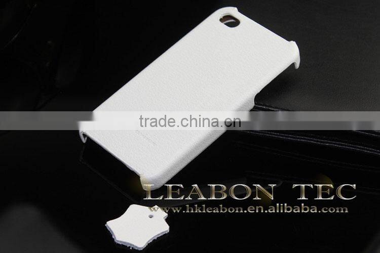hot seller bar back hard cover real cow leather for iphone 4 4s lychee pattern waterproof