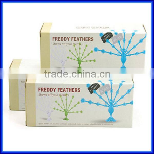 Interesting peacock name card and memo card holder, office desk peacock note card holder ID card holder