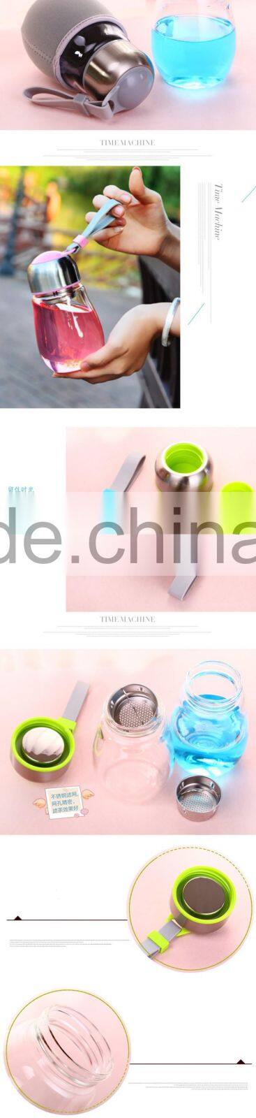 Beauchy 2016 Penguin shape 300ml glass bottle transparent glass drinking bottle hot sale