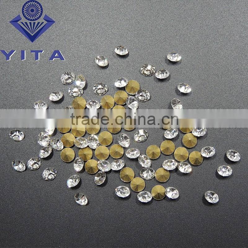 Popular wholesale ss6 2.0mm white color glass rhinestone;pointback shape rhinestone;shiny point back glass chatons