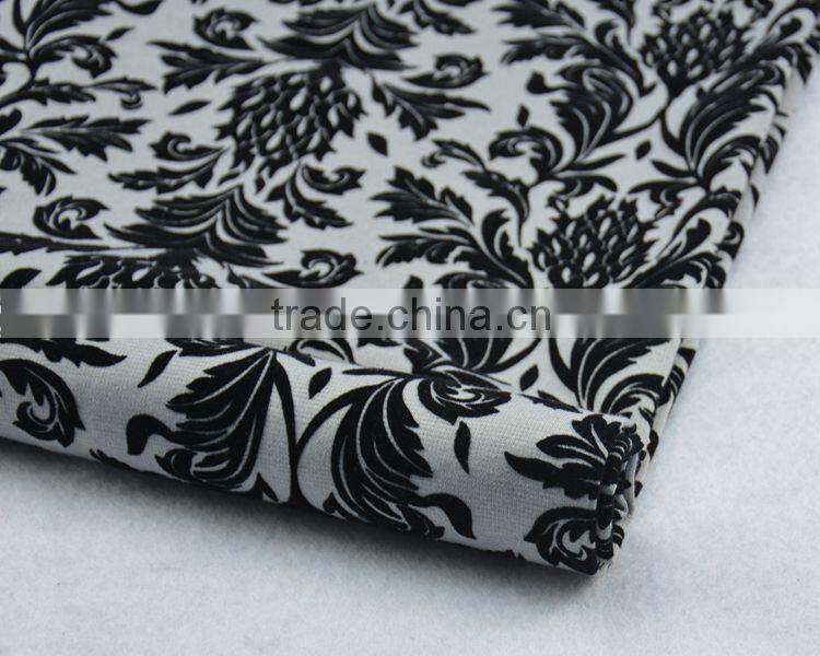 Jiufan Textile Good Quality Roma with Flocking Polyester Spandex 95/5 Ponti Fabric For Lady's Sweater Garment