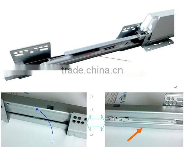 Soft closing galvanized steel telescopic furniture drawer rails