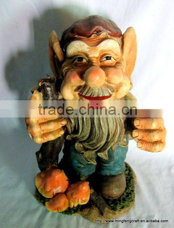 Polyresin Gnome With Axe Decoration Craft