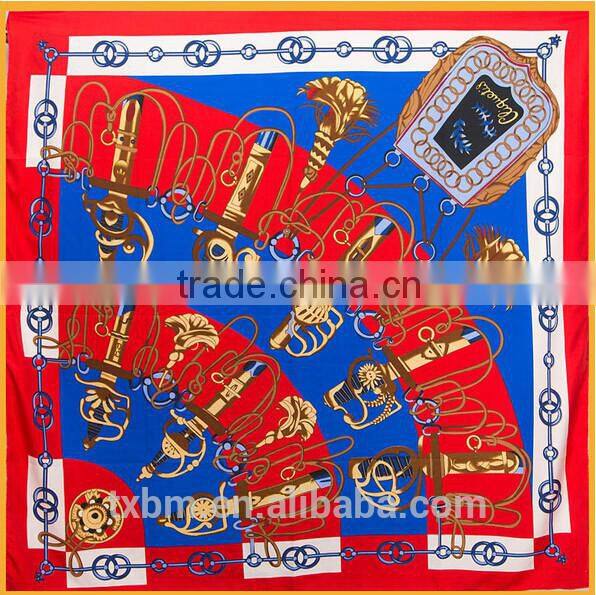 140*140cm Saber Dance pattern silk scarf/scaves/stole/shawl