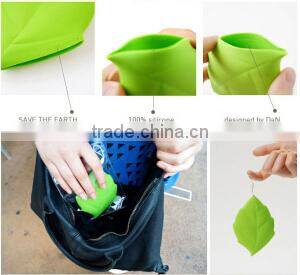Travel products Creative leaf shape portable silicone wash gargle cup