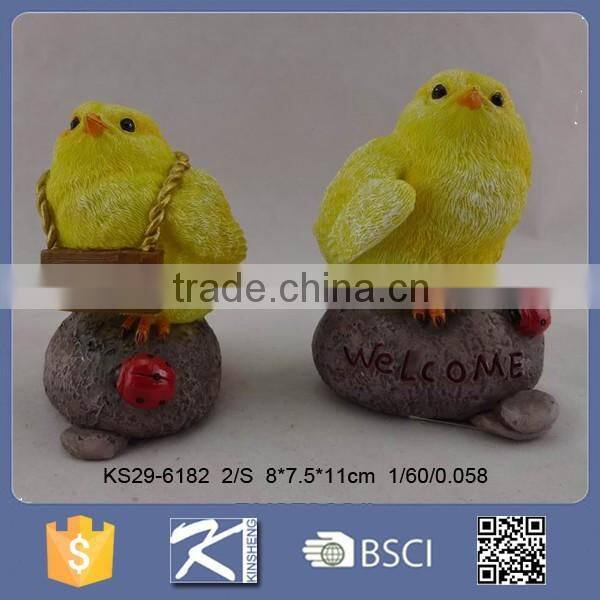 Fashion style resin rooster with fur for new year symbol