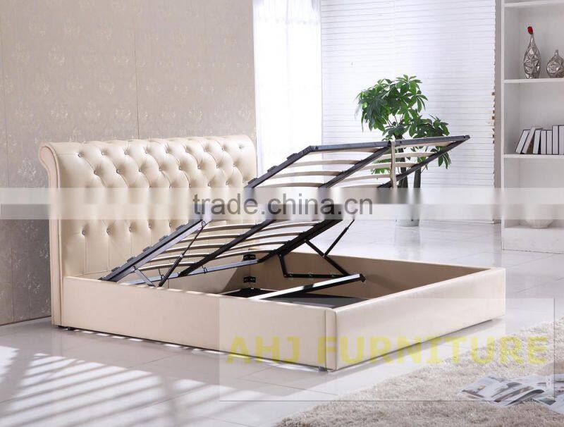 Storage bed frame, cheap pu storage beds, faux leather storage beds