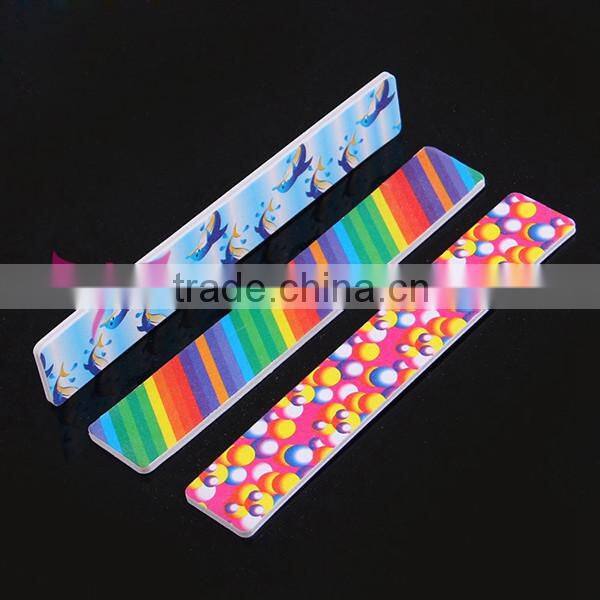 Wide shape nail file with colorful printing,Professional Nail Art Manicure Tools White Color Paper Nailf File Wide Shape