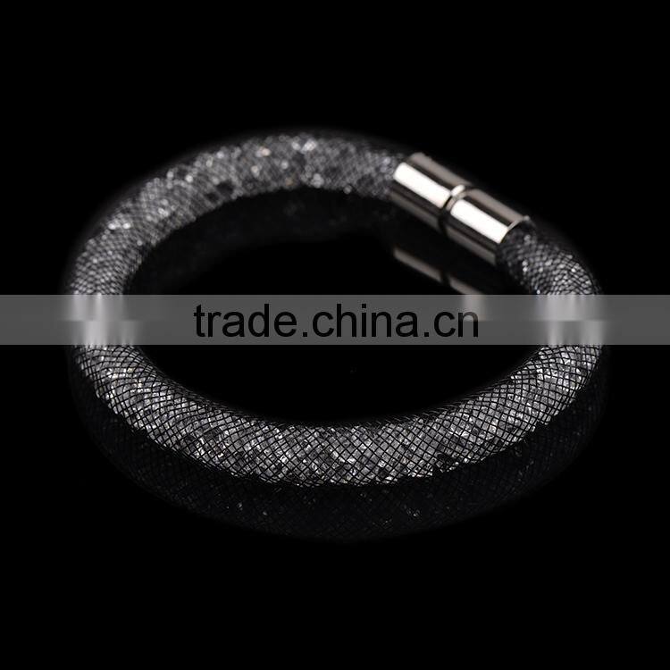 2015 new design high good quality mesh stardust magnetic bracelet for women