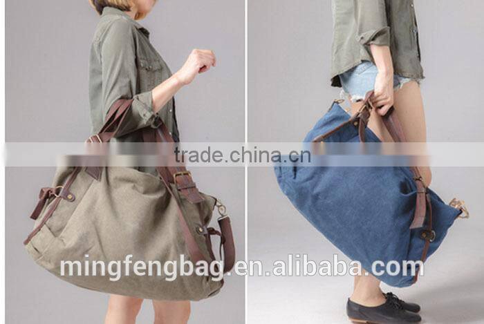Custom Women Tote Fashion Messenger Canvas Travel Bag