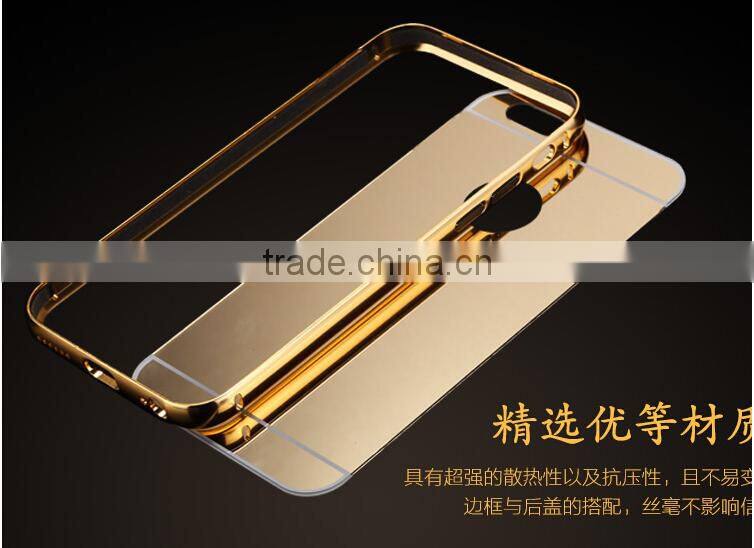 Gold luxury for iphone 6/5/5s/5cAluminum metal case acrylic back aluminum bumper