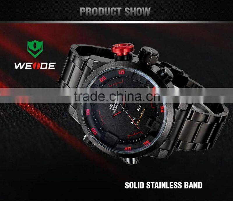 WEIDE 2309B New Arrival 2015 Full Stainless Steel Big Dial, led brand men wrist watch