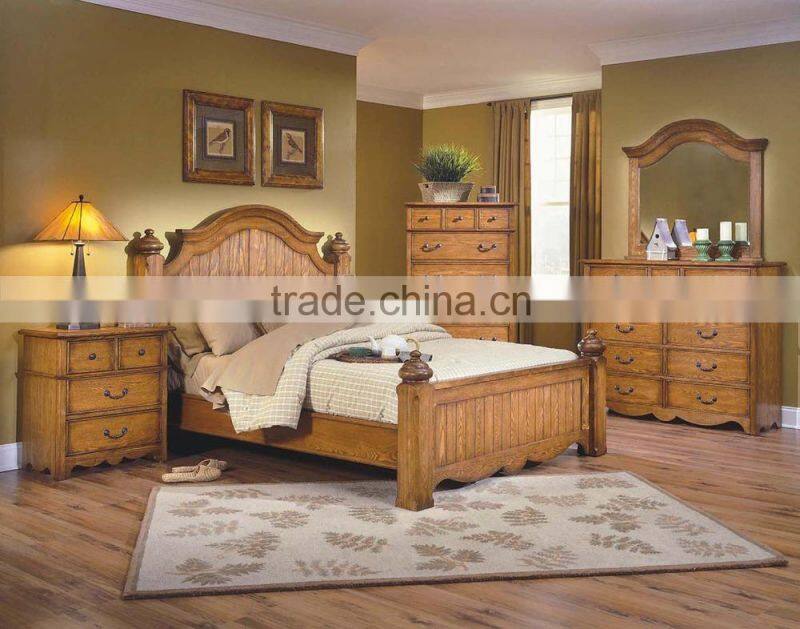 Yihua Hailey Antique Ash Wood Furniture Bed Set
