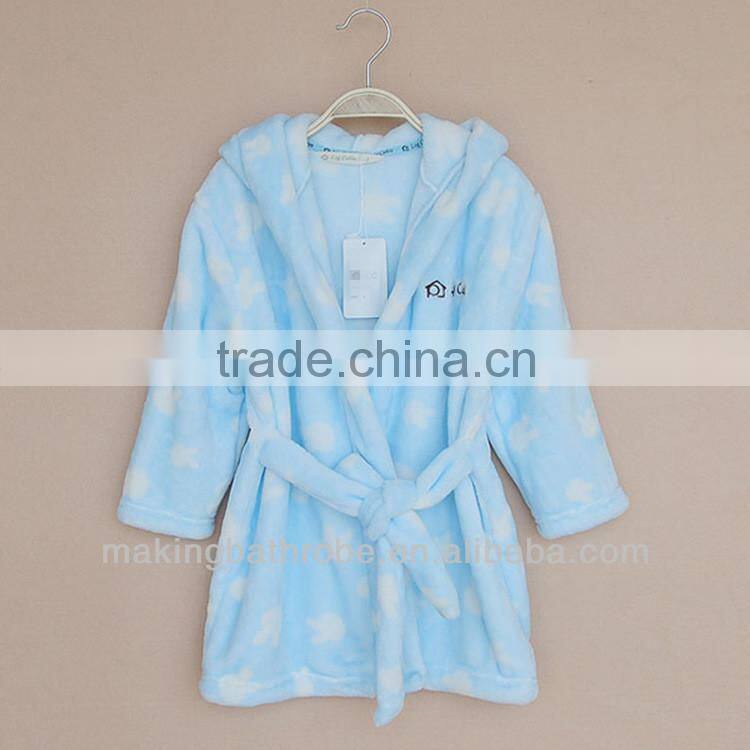 baby toddler printed pattern hooded bathrobe
