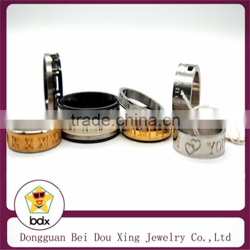 Latest lucky numbers design new custom Stainless steel rings fashion ring