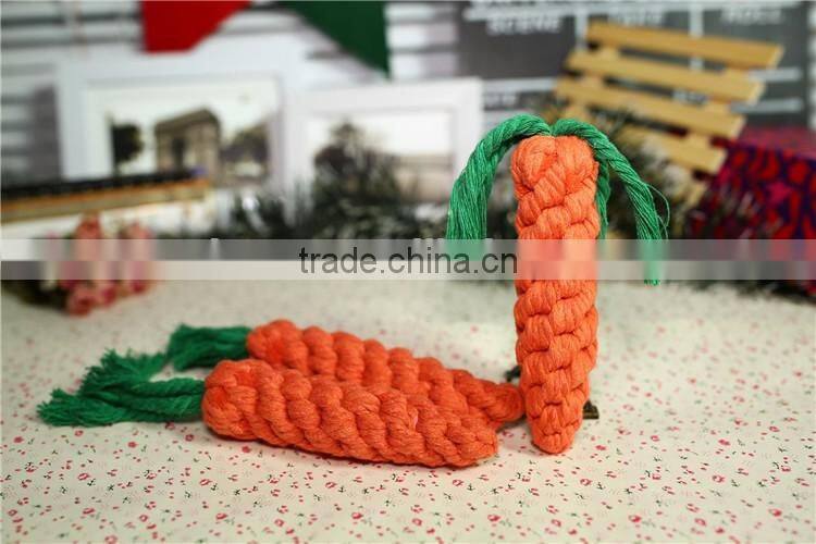 Carrot shape rope pet toys for dog