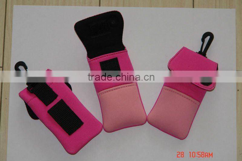 2016 Pink Cute Neoprene Mobilephone Accessory for Girls with hook