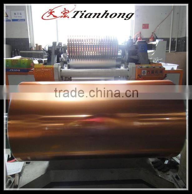 copper colour single side aluminium pet foil used for exhaust duct
