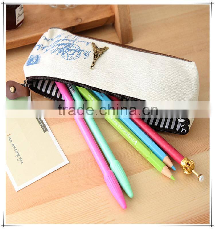 Assorted Color Cute Handmade Cotton Pencil Case For Girls