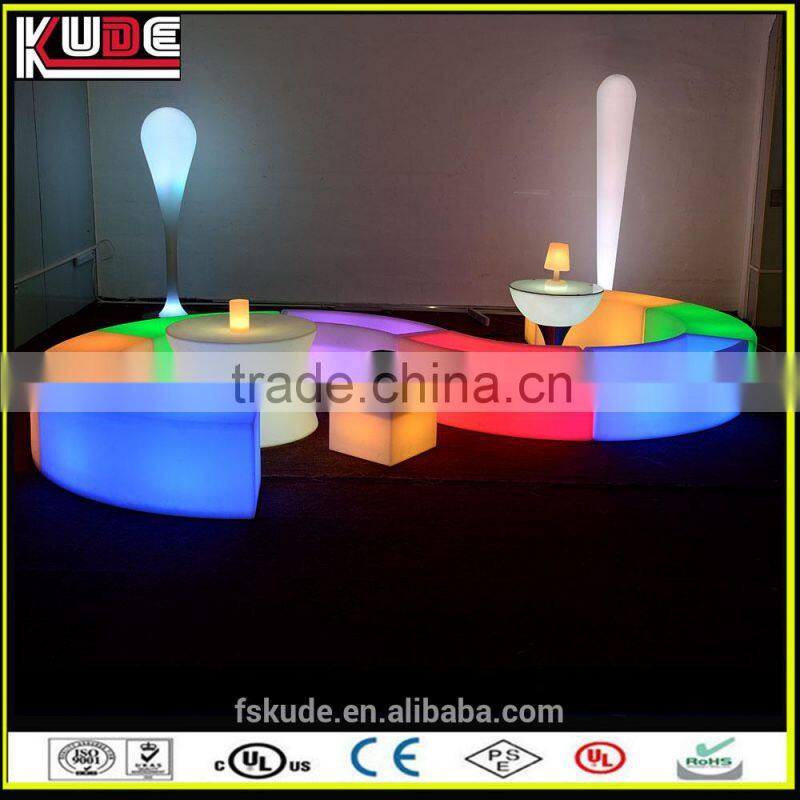 Popular Bar Stylish Rechargeable Plastic LED Bar Stool With Cusion