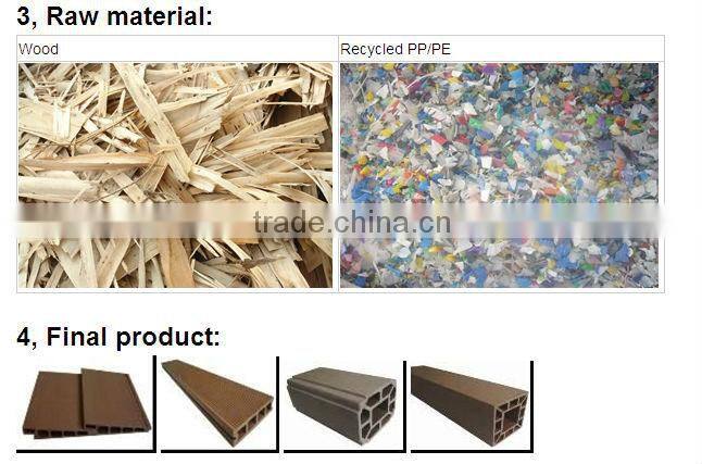 outdoor wpc tile wood and plastic composition extruder machine